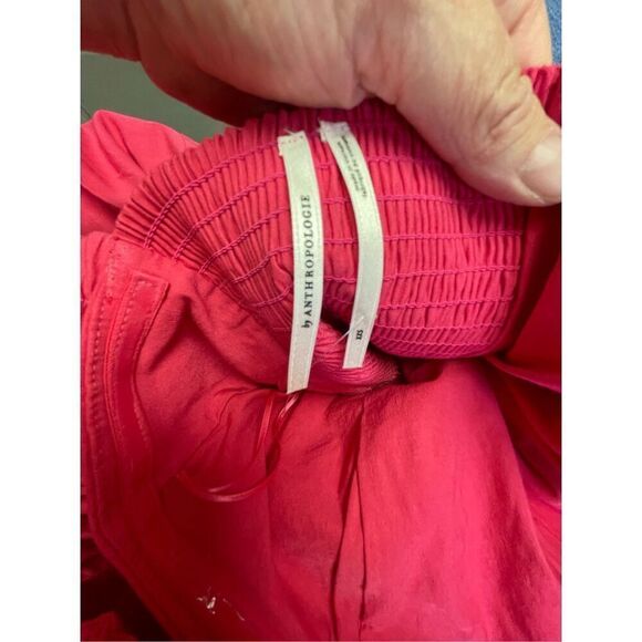 Anthropologie NWOT Pink Column One Shoulder Linen Dress Size XXS - Picture 9 of 12